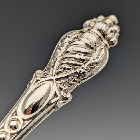 Circa 1860 British antique silver handle cutlery, 4 pairs, Harrison Brothers & Howson